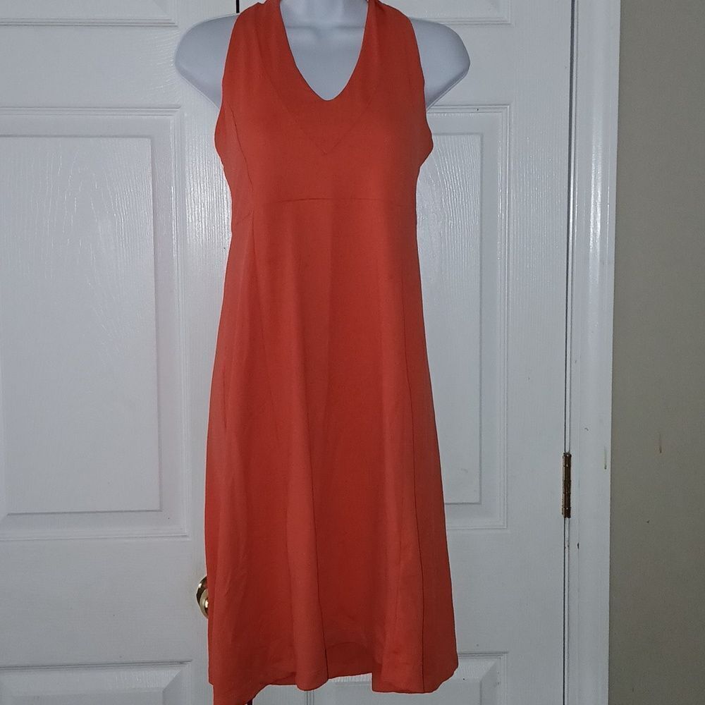 Patagonia salmon color halter dress Sz M Summer Flirty Fun